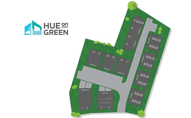 Site plan of the Hue on Green community